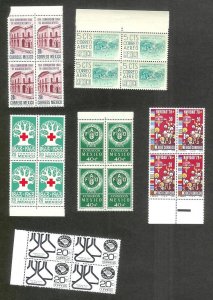 MEXICO (248) Blocks of 4 stamps ALL Mint Never Hinged w/Some Better