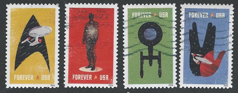 US Cat # 5132-35, Star Trek 50th Anniv - Set of 4, Used*-