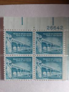 SCOTT # 1031A  1 1/4 CENT MINT NEVER HINGED PLATE BLOCK LIBERTY SERIES of 1952