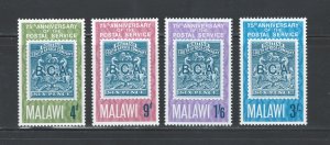 Malawi 1966 75th Anniversary of Postal Service Scott # 54 - 57 MNH