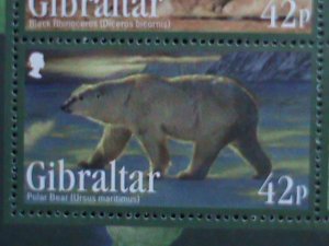 ​GIBRALTAR-2011 ENDANGER ANIMALS MNH S/S EST. $14.00 VF WE SHIP TO WORLD WIDE.