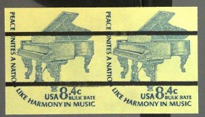 Scott #1615Ce - EFO - 8.4c dark blue, yellow - Pair, Imperf in between - 1978