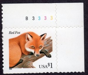 Scott #3036 Red Fox Plate # Single Stamp - MNH