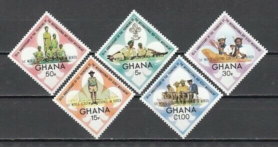 Ghana, Scott cat. 484-488. Scout Conference o/print issue. Light Hinged. ^