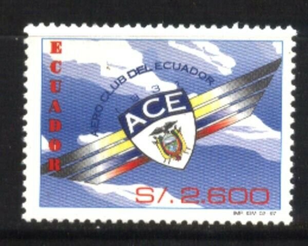 #974 ECUADOR 1997 SPORTS AEROCLUB AVIATION Yv 1383,Mi 2364 MNH