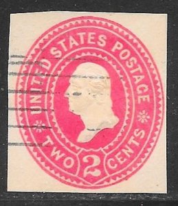 USA U367: 2c Washington, cut square, used