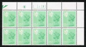 S-JFP12.5A 12.5p Light Emerald Scotland Waddington LB FCP/PVA 3A/3B Dot U/M