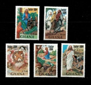 Ghana 1984 - Religion, Easter - Set of 5 Stamps - Scott #906-10 - MNH