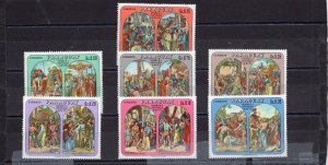 PARAGUAY 1970 EASTER PAINTINGS SET OF 7 STAMPS MNH 