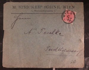 1891 Vienna Austria Commercial Cover To Perchtoidsdorf