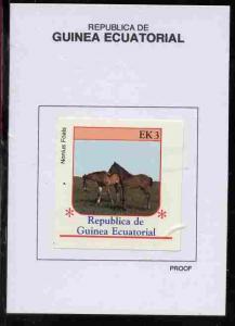 Equatorial Guinea 1976 Horses 3EK Nonius Foals proof in i...