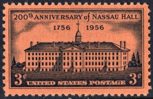SC#1083 3¢ Nassau Hall, 200th Anniversary (1956) MNH