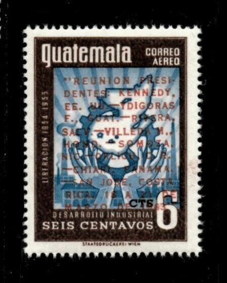 Guatemala 1963 - JFK Meeting with Leaders Ovpt - Individual - Scott C266 - MNH