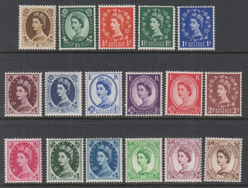 Great Britain 317-333 MNH VF