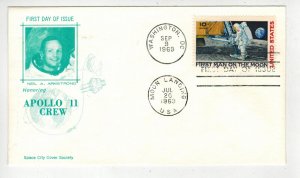 1969 Man On Moon Apollo 11 Space C76-141 SPACE CITY COVER SOC. IN GREEN