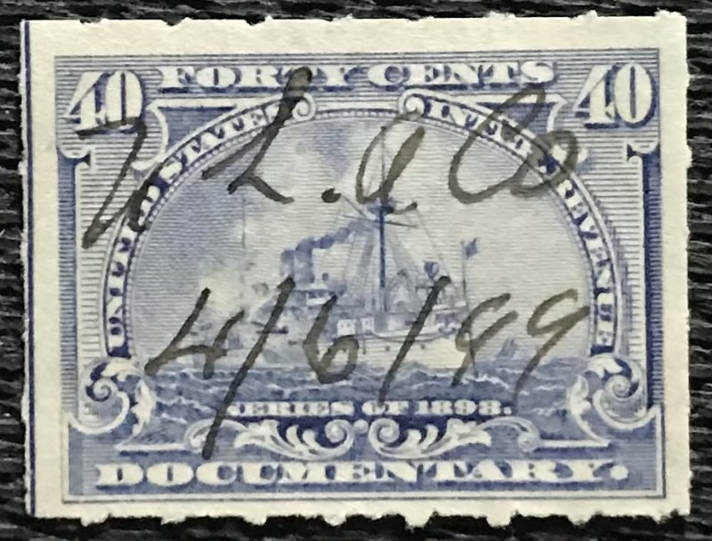 US Used #R170 Revenue Single w/Date Cancel Battleship