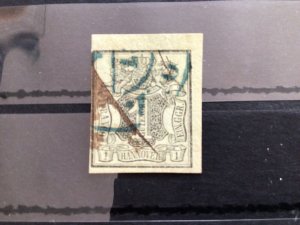 German states Hanover 1851 used imperf stamp  Ref 57438