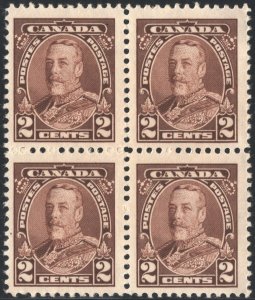 Canada SC#218 2¢ King George V Block of Four (1935) MLH