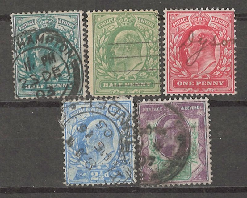 COLLECTION LOT # 4247 GREAT BRITAIN 5 STAMPS 1902+ CV+$39