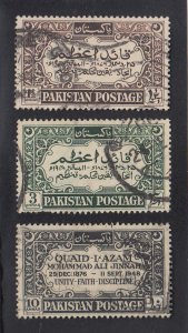 Pakistan Scott #44-46 Used