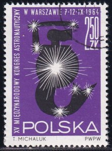 Poland 1964 Sc 1266 Warsaw Mermaid Stars 15th Astronautical Congress Stamp CTO
