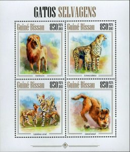 Wild Cats Stamp Leptailurus Serval Panthera Leo S/S MNH #6813-6816 