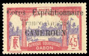 French Colonies, Cameroon #111 Cat$225, 1915 45c carmine and violet, disturbe...