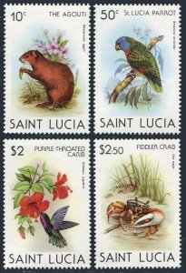 St Lucia 538-542,MNH. Fauna 1981.Agouti,Parrot,Crab,Butterfly,Purple Carib.