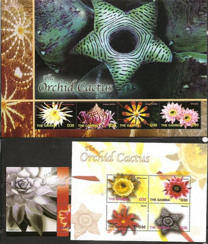 Gambia 2824-6 2004 Flowers m/s and s.s. MNH