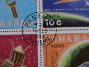 PANAMA-1989 WORLD FAMOUS AIR & SPACE PROGRAMS CTO SHEET VERY FINE-