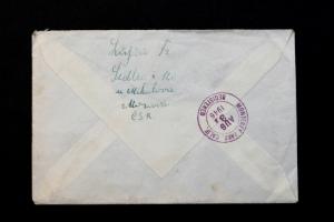 Stamp Czechoslovakia Sc# 297A Strip of 3 Registered Cover to USA 1946