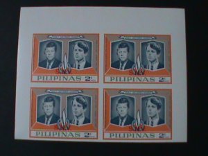 PHILIPPINES-1968- IMMEMORY OF JOHN & ROBERT F. KENNDY IMPRINT IMPERF-MNH BLOCK