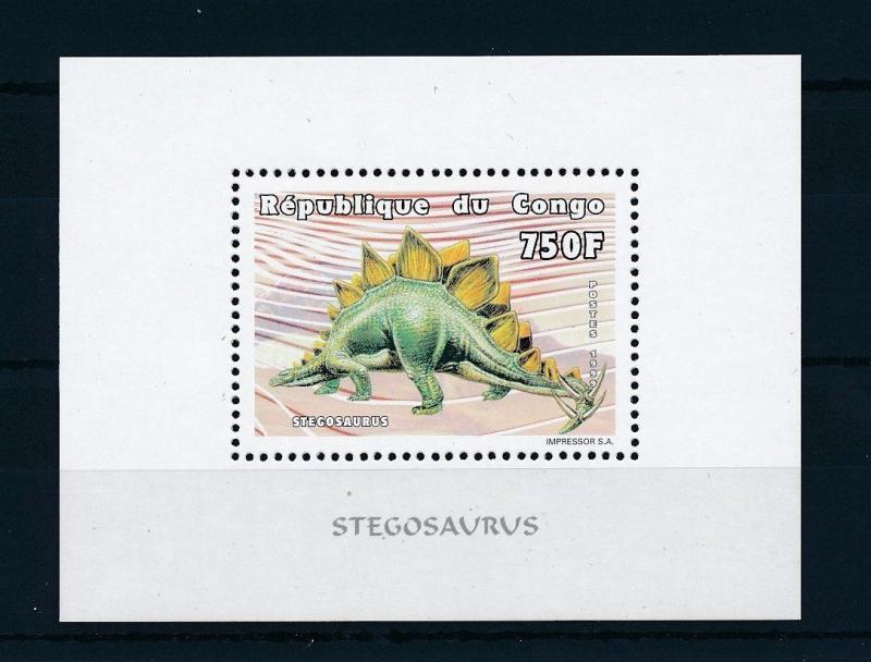 [28732] Congo Brazzaville 1999 Pre Historic Animals Dinosaurs MNH Sheet