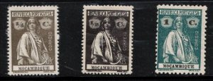 MOZAMBIQUE Scott # 149-51 MHR - 1 Cent Has Thin