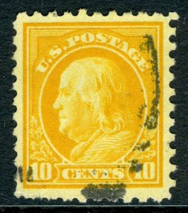 USA 1916 Franklin 10¢ Perf 10 Unwmk Flat Plate Scott 472 VFU W17