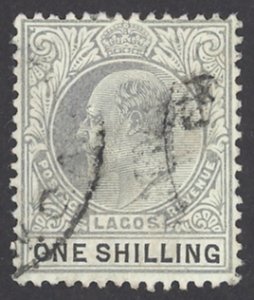Lagos Sc# 56 Used 1904-1905 1sh King Edward VII