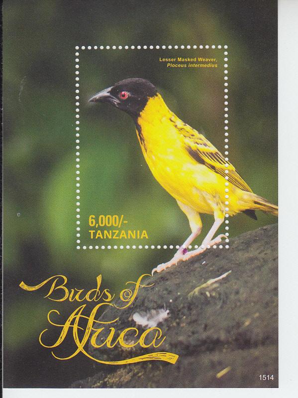 2016 Tanzania Birds of Africa II SS (Scott 2774) MNH