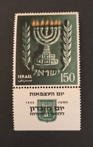 Israel 1955 #93 Tab, MNH
