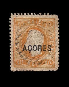VINTAGE:AZORES-PORTUGAL 1868 USD LHR  SCOTT # 8 $40 LOT #1868X48