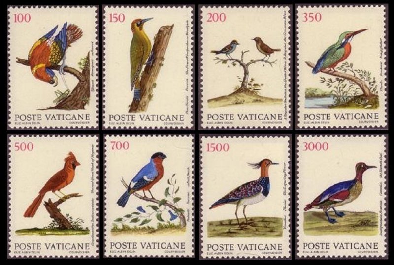 Vatican Lory Parrot Lapwing Kingfisher Wren Birds 8v 1989 MNH SG#928-935