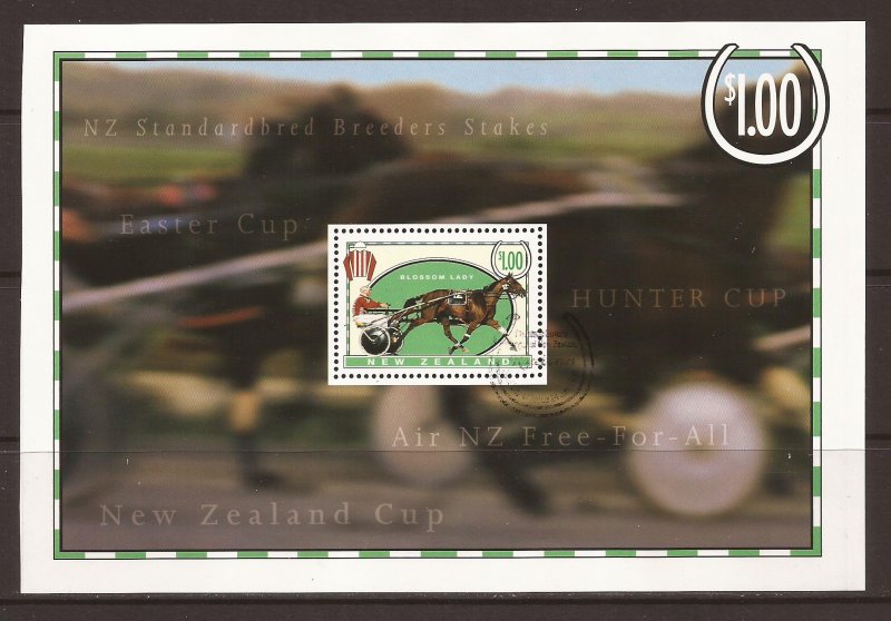 1996 New Zealand - Sc 1328 - used VF - 7 Mini Sheets - Racehorses