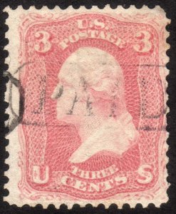 1861, US 3c, Washington, Used, Sc 64