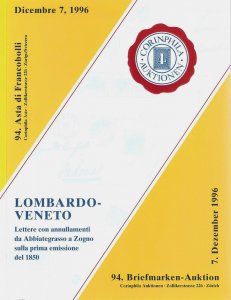 Lombardy-Venetia, Corinphila Auctions, Zurich, Sale 94, Dec. 7, 1996