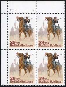 SC#2818 29¢ Buffalo Soldiers Plate Block: UL #S1111-1 (1994) MNH