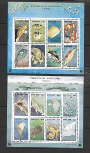 FISH - PALAU #334-5  FISH & MARINE LIFE  MNH