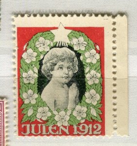 DENMARK; 1912 early Christmas Julien issue Mint stamp