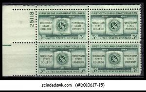 USA - 1955 - 3c LAND-GRANT COLLEGES # 1065 - BLOCK OF 4 - MINT NH