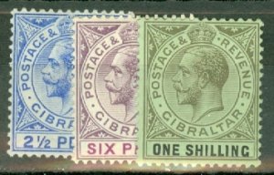 HV: Gibraltar 66, 68-9, 70, 71, 71a mint CV $99; scan shows only a few