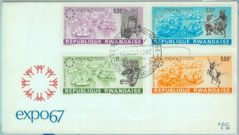 86149 - RWANDA - Postal History -   FDC COVER  1967  MUSIC dance TRADITIONAL