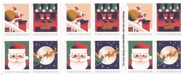 2021 Christmas  forever stamps  5 Booklets 100pcs